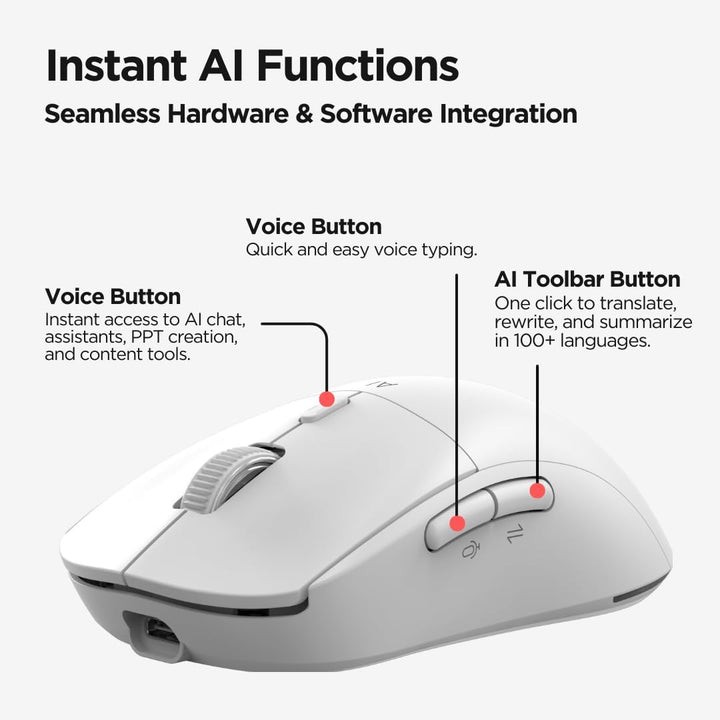 Virtusx Jethro AI Mouse - Grabadora de voz y audio para conferencia...