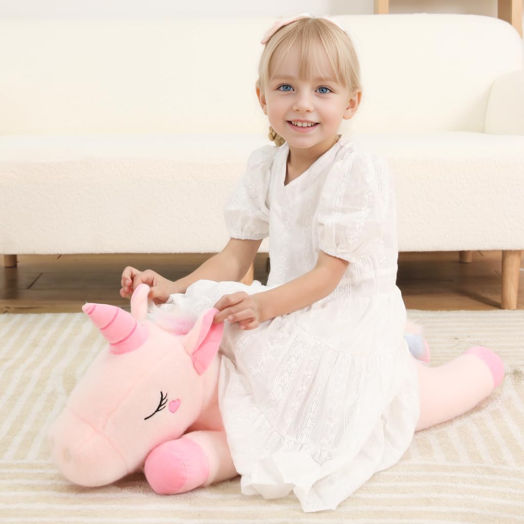 Peluche de unicornio rosa gigante lindo de 32 pulgadas
