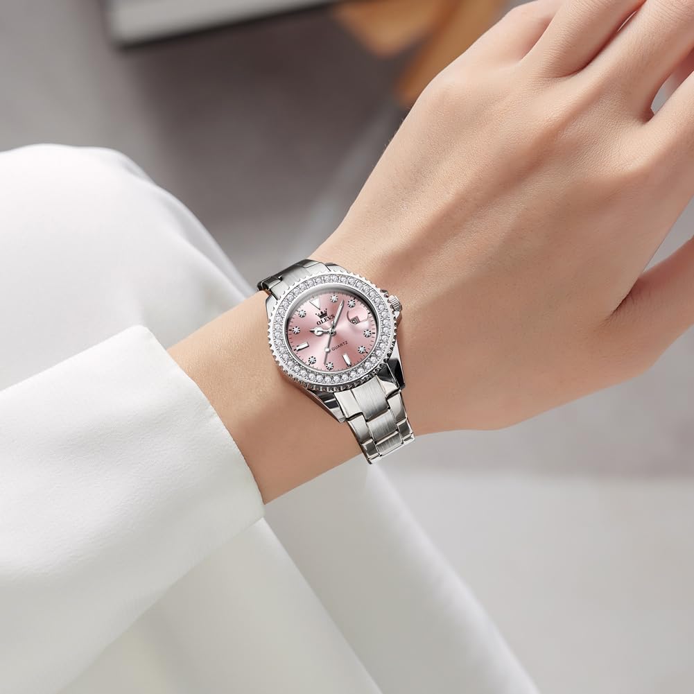 OLEVS Relojes para Mujeres Lujo Diamante con Fecha Analógico Cuartz para Mujer