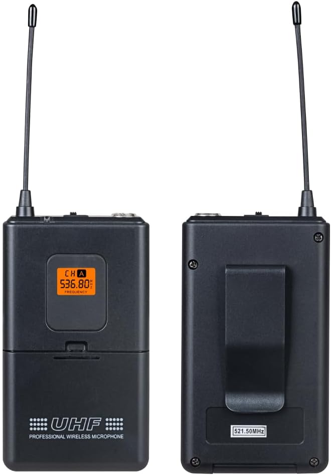 Tbaxo Sistema de micrófono inalámbrico 6 canales Lavalier Mic Bodyp...