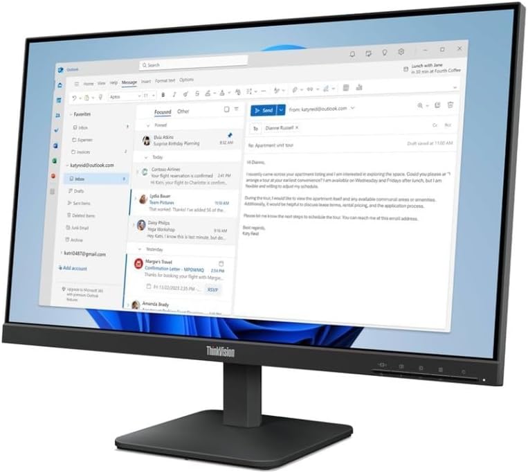 Lenovo ThinkVision Monitor FHD IPS de 24" con frecuencia de act...