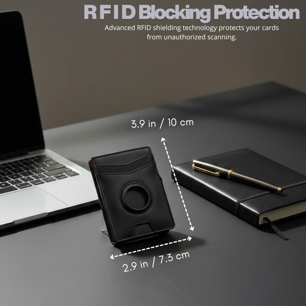 DAMMARTI Cartera para hombre con soporte AirTag, bloqueo RFID, sopo...