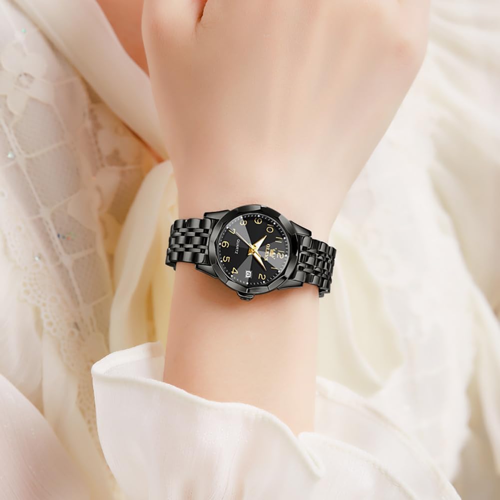 OLEVS Reloj Femenino Clásico de Mujer para Damas Análogo Acero Inoxidable Resistente al Agua Luminosa Día Fecha Dos Tonos de Fácil Lectura en la Muñeca