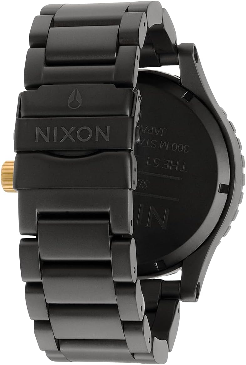 NIXON 51-30 Chrono A1389 - Reloj analógico de moda para hombre resistente al agua de 300 m (carátula de reloj de 51 mm, correa de acero inoxidable de 25 mm)