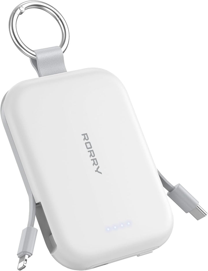 RORRY Cargador portátil, cargador portátil de 5000 mAh con cables i...