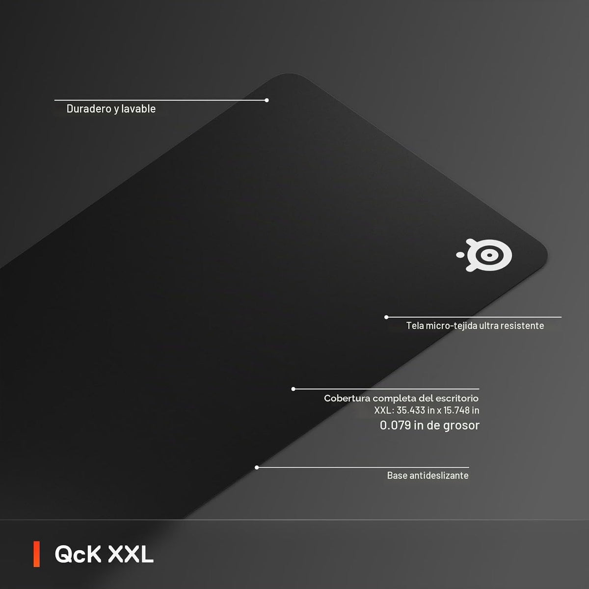 SteelSeries QcK XXL - Alfombrilla de mouse para juegos, tela XXL, seguimiento de movimiento y estabilidad perfectos, almohadilla para deportes electrónicos, antideslizante