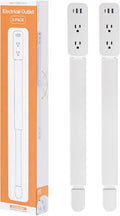 Extensor de Enchufe Eléctrico - Cuenta con USB-A, USB-C y 2 Tomas de CA, se Extiende 22"-34" (56-86 cm), Gira 180° para Acceder a Enchufes de Difícil Acceso, Expansor de Enchufe de Pared para Mesitas