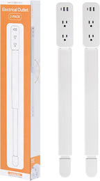 Extensor de Enchufe Eléctrico - Cuenta con USB-A, USB-C y 2 Tomas de CA, se Extiende 22"-34" (56-86 cm), Gira 180° para Acceder a Enchufes de Difícil Acceso, Expansor de Enchufe de Pared para Mesitas