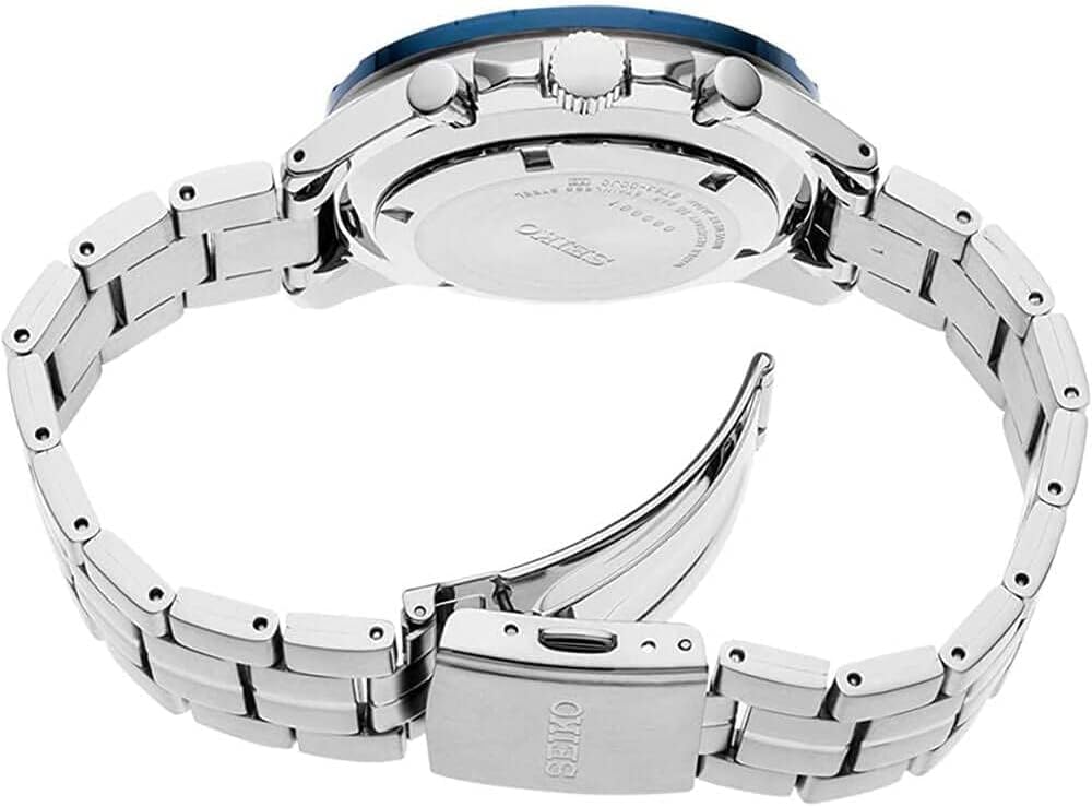 SEIKO Reloj SSB347 para Hombre - Essentials - Cronógrafo de Cuarzo, Taquímetro, AZUL - SSB345, Esenciales