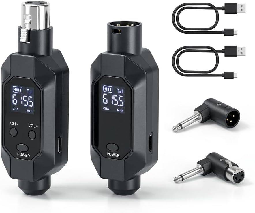 Kelgyua Transmisor y receptor inalámbrico XLR, receptor transmisor...