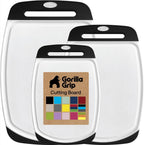 GORILLA GRIP Juego de 3 tablas de cortar, antideslizantes y no porosas