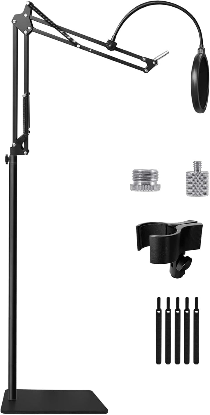 Soporte de micrófono de suelo con brazo de Boom para Blue Yeti, Nan...