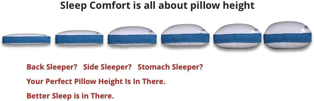 Almohada ajustable de seis capas. Se adapta a la altura perfecta de tu almohada. Queen