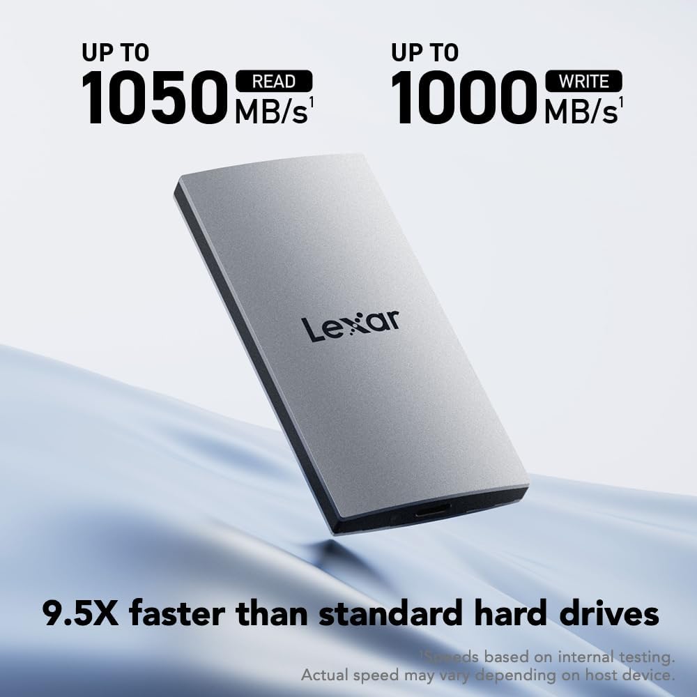 Lexar SSD externo ES3 de 2 TB, lectura de hasta 1050 MB\/s, expansi...