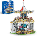 Sosuy Juego de Construcción de Carrusel, Modelo de Tiovivo Motorizado Eléctrico, Juguete de Parque de Atracciones para Niños, Niñas y Adolescentes, Regalos de Cumpleaños para Adultos y Niños de 6, 7
