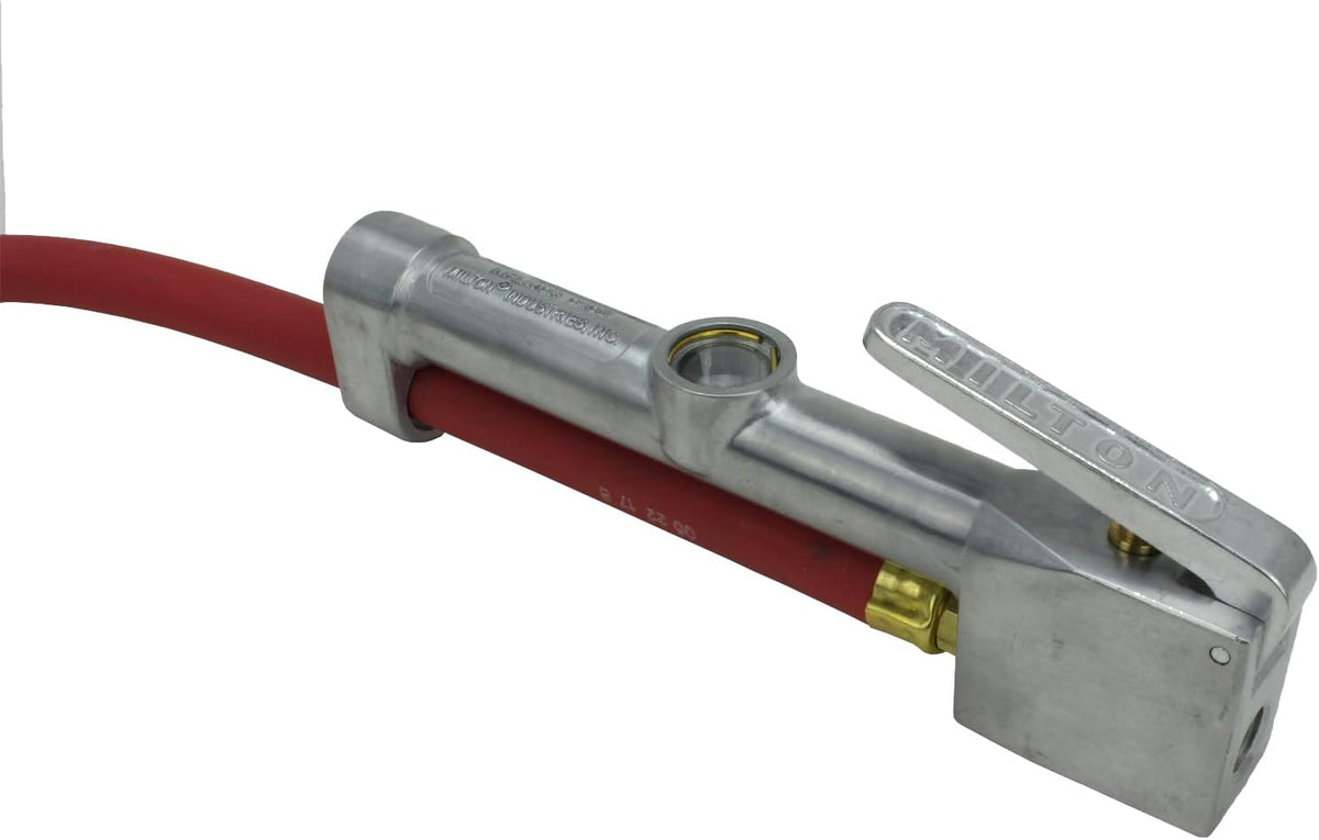Milton (S-506) ORIGINAL DUAL CABEZ CHUCH CUADRO DE CUADRO CAUGO DE INFLADOR - MANGUERA DE 15 "