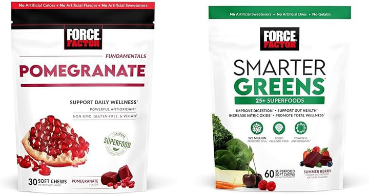 Force Factor Masticables suaves de granada para un envejecimiento s...