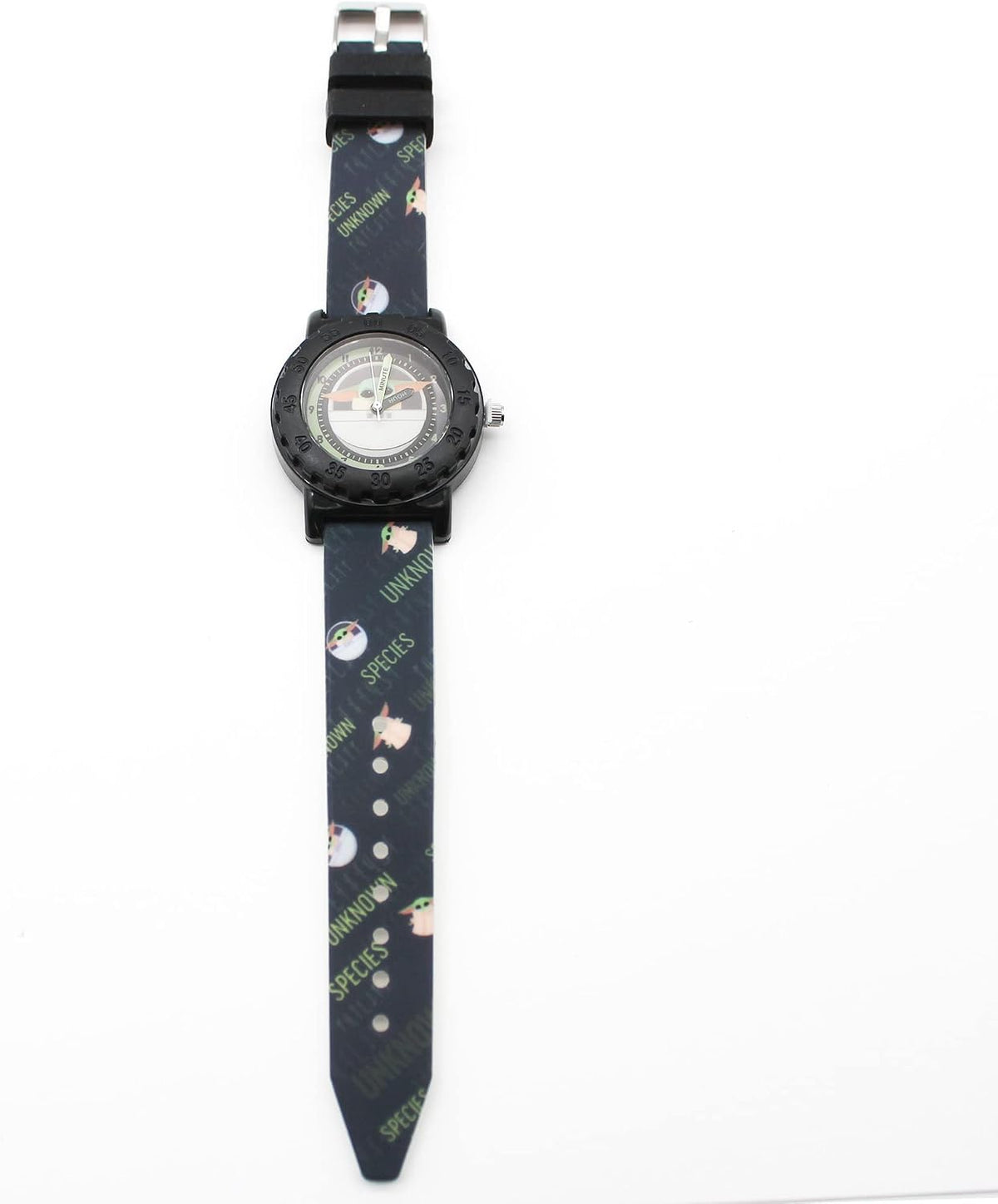 Accutime Star Wars Baby Yoda Reloj de pulsera analógico de cuarzo con cara pequeña, detalles verdes para niñas, niños de todas las edades (MNL9001AZ), Verde, Reloj de pulsera analógico