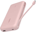 Belkin Cargador portátil, banco de energía con cable integrado de 2...