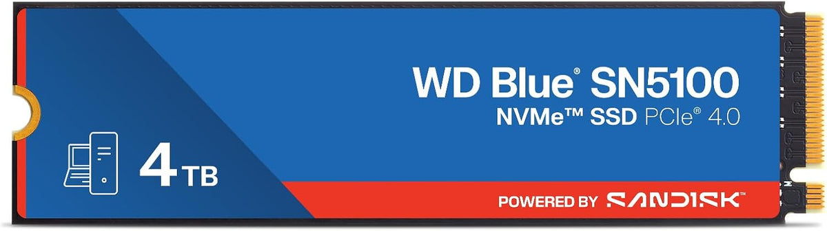 WD Blue 4TB SN5100 NVMe SSD - M.2 2280, PCIe Gen 4.0, unidad intern...