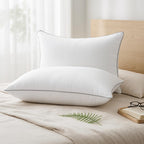 HUXMEYSON Almohadas tamaño Queen, juego de 4, juego de almohadas de cama de hotel de lujo con relleno alternativo de plumón para personas que duermen de lado y de espaldas