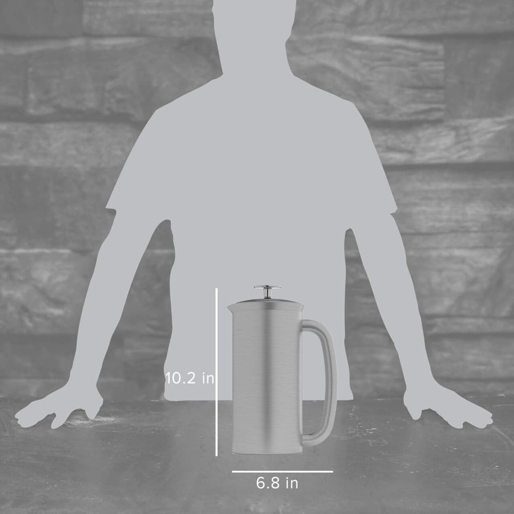ESPRO Prensa francesa P7, 32oz, cepillada, cafetera de acero inoxidable