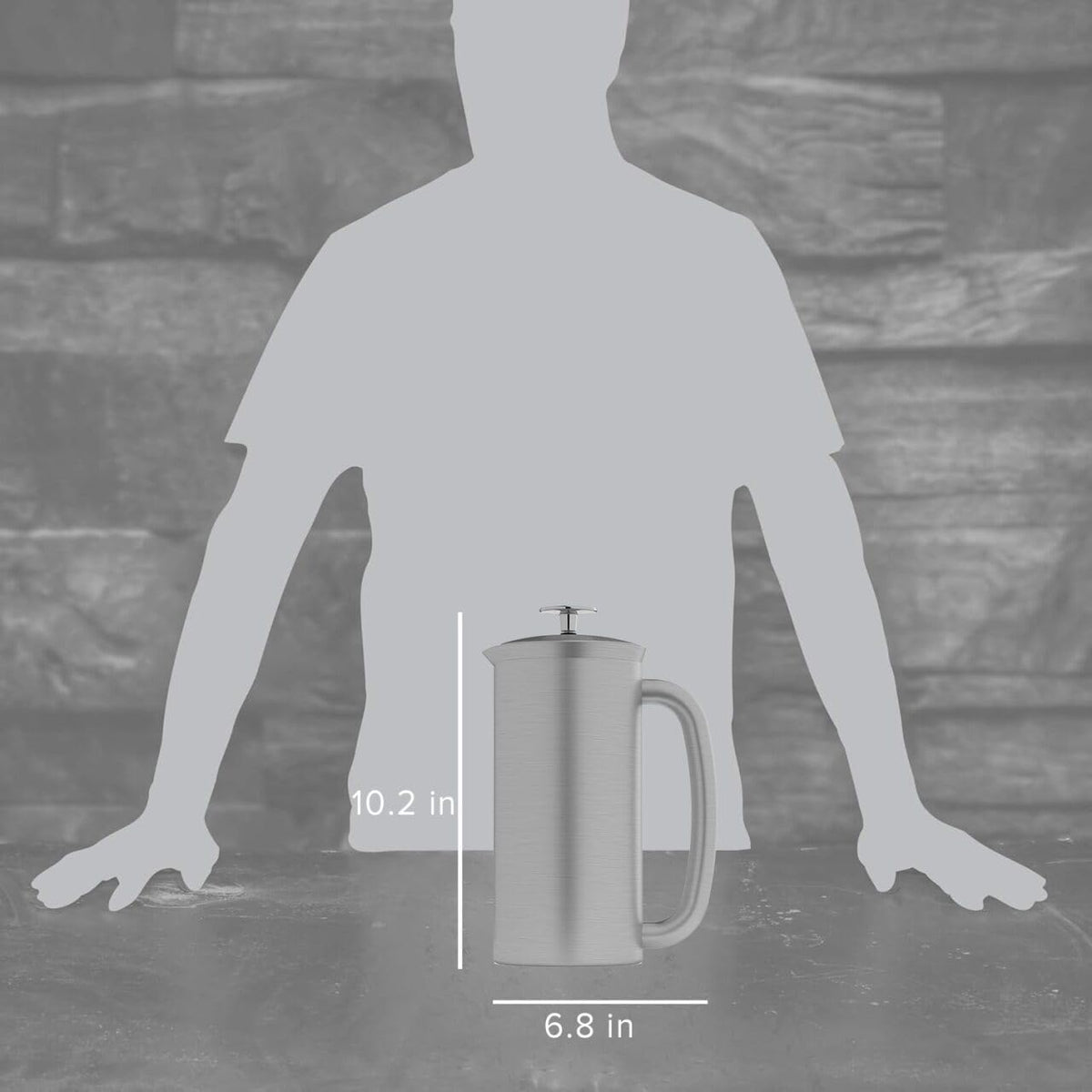ESPRO Prensa francesa P7, 32oz, cepillada, cafetera de acero inoxidable