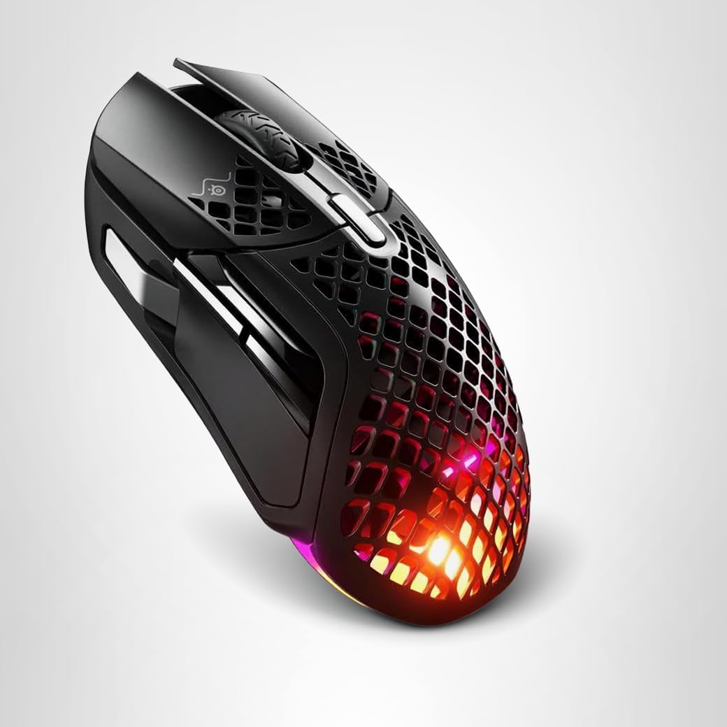 SteelSeries Aerox 5 Wireless - Ratón Gaming RGB Holey - Diseño Ultr...