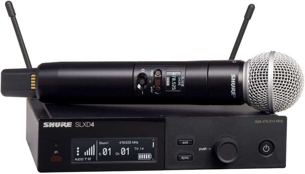 Sistema de micrófono inalámbrico digital de doble, Canal dual, Banda J52 (558-602/614-616 MHz)