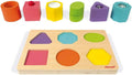 Janod I Wood - Rompecabezas de 6 bloques de formas y sonidos - Edades 12 meses + - J05332