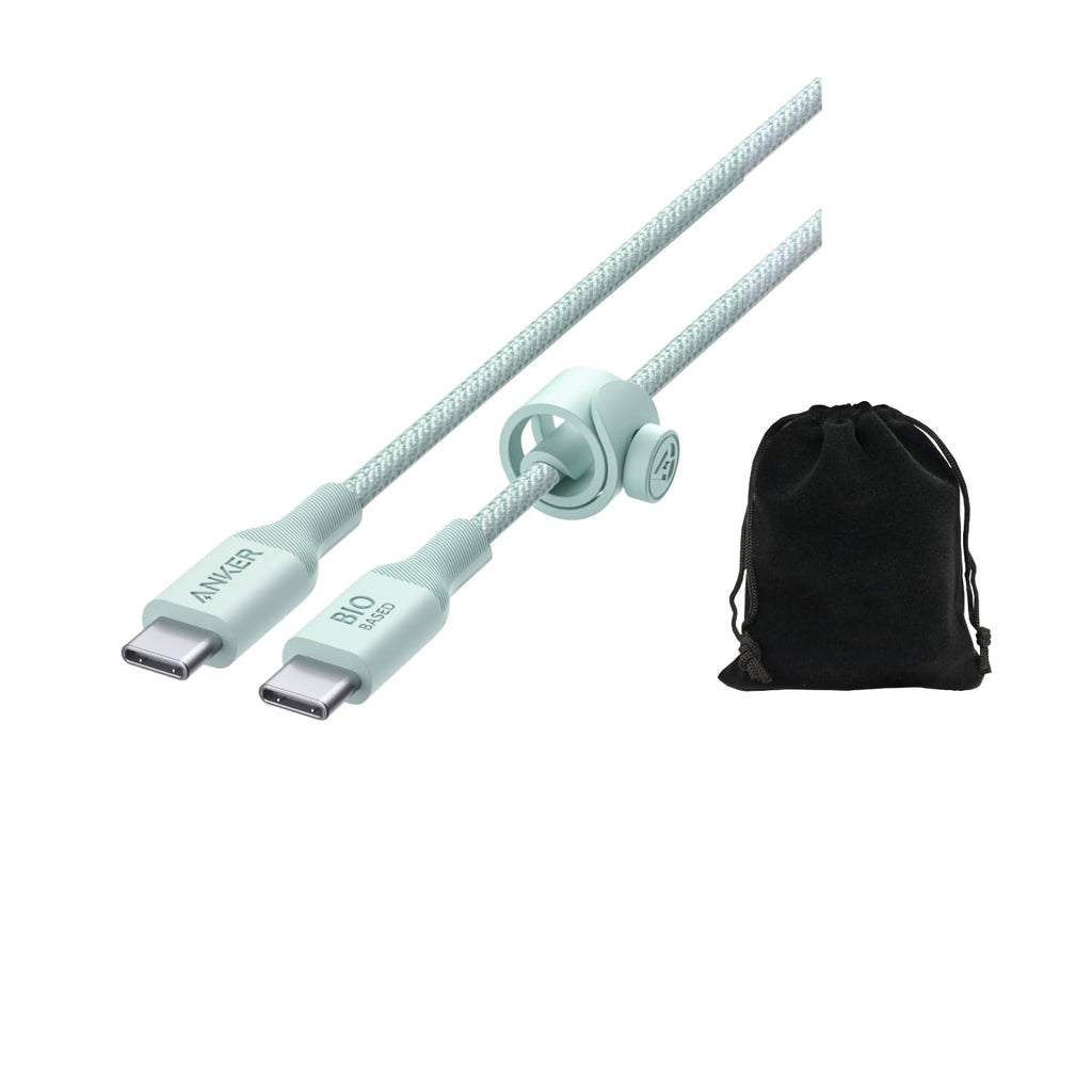 Anker Cable USB-C a USB-C 544 de nailon biológico de 10 pies, cable de carga rápida ecológico, soporta PD de 140 W para portátiles, tabletas y teléfonos inteligentes, resistente