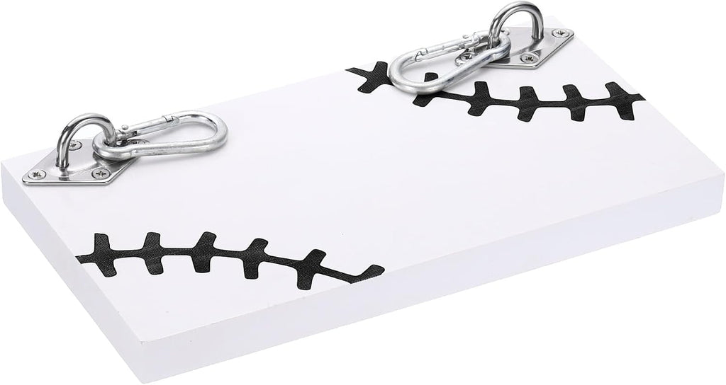 Lámpara PATIKIL Reposapiés de madera colgante, reposapiés portátil con patrón negro para vallas de béisbol, reposapiés rectangular para fanáticos jugadores durante partidos de sóftbol y actividades al aire