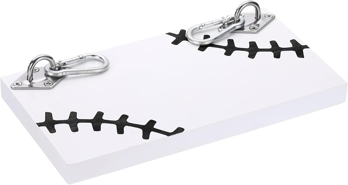 Lámpara PATIKIL Reposapiés de madera colgante, reposapiés portátil con patrón negro para vallas de béisbol, reposapiés rectangular para fanáticos jugadores durante partidos de sóftbol y actividades al aire