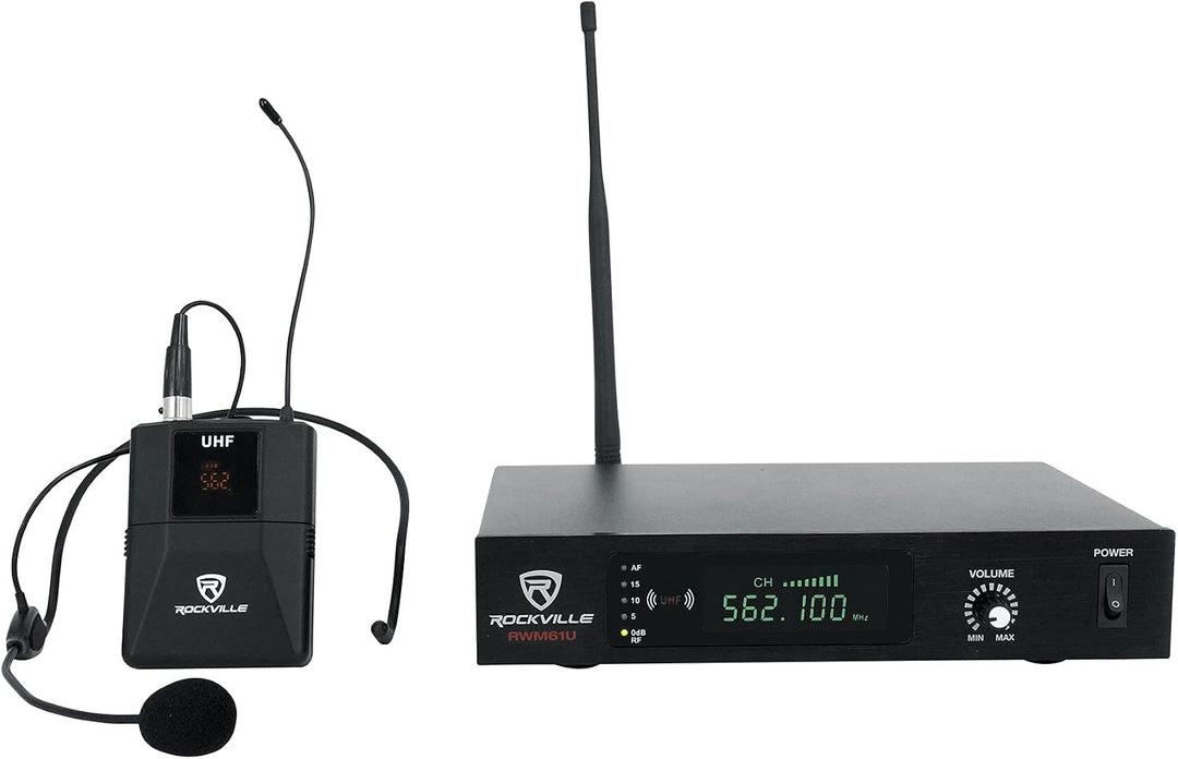 Rockville RWM61U - Sistema de micrófono inalámbrico UHF profesional...