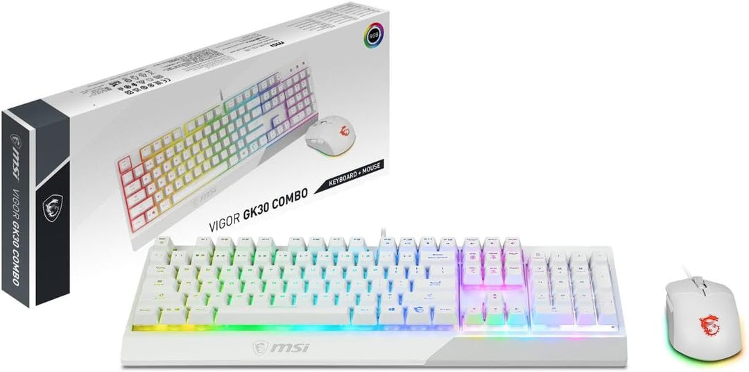 MSI Vigor GK30 Combo de teclado para juegos RGB GK30 de 6 zonas y m...