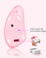 Lekvey Ratón ergonómico, ratón inalámbrico vertical, recargable 2.4...