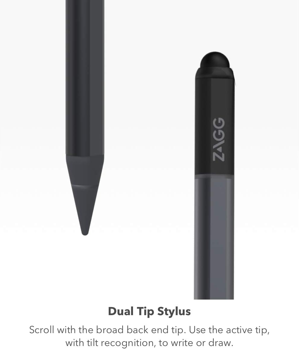 ZAGG Pro Stylus (Gen 1) para iPad Pro/Air/iPad/mini, emparejamiento Bluetooth, gris