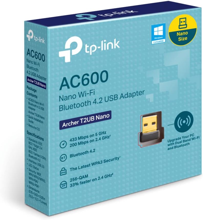 TP-Link Adaptador USB Bluetooth 4.2 Nano Wi-Fi AC600, W128563979 (adaptador USB 4.2)