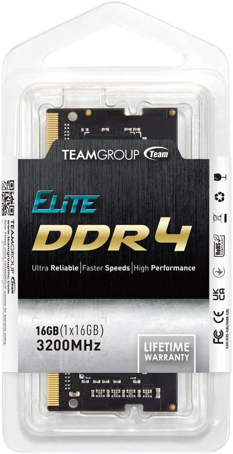 TEAMGROUP Elite DDR4 16GB Single 3200MHz PC4-25600 CL22 (2933MHz o...