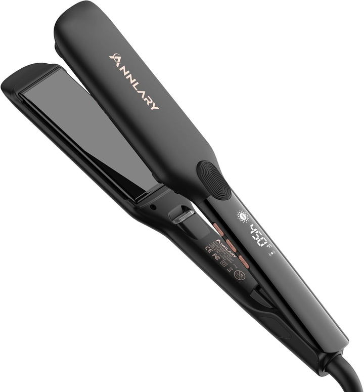 ANNLARY Plancha para el cabello, plancha plana de 1.75 pulgadas con...