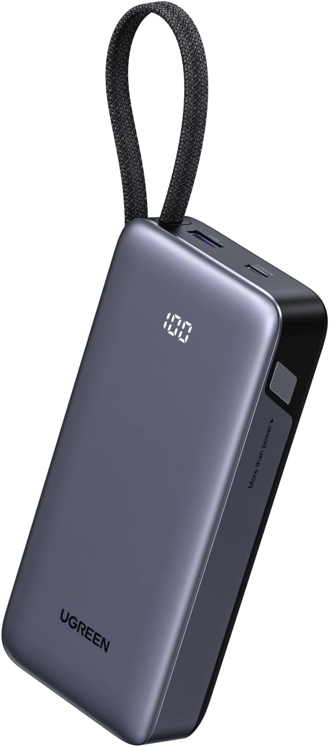 UGREEN Nexode Banco de Energía 20000mAh 45W con Cable Incorporado,...