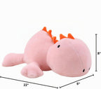 Almohada de felpa de dinosaurio con peso de 24 pulgadas, 3.5 libras, animal de peluche con peso de dinosaurio rosa, peluches para cumpleaños de niños