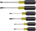 Klein Tools 85074 Juego de destornilladores de 6 piezas, fabricado en Estados Unidos, incluye 3 cabezales planos multiusos, 3 Phillips, comodidad de agarre acolchado