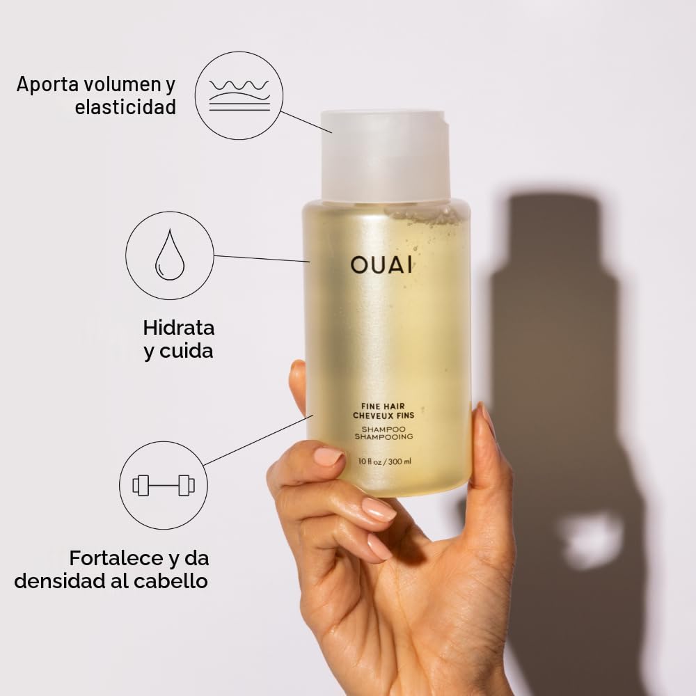 OUAI Juego de champú y acondicionador para cabello fino, tamaño de...