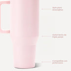 HydroJug Traveler - Botella de agua aislada con asa, 40 onzas, arena rosa