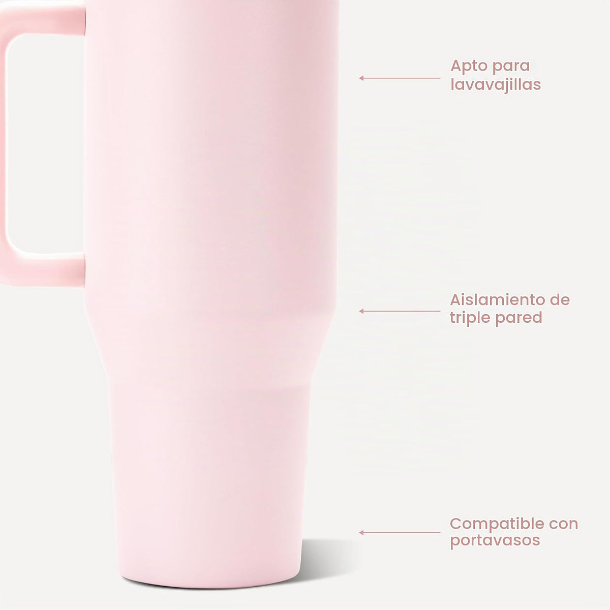 HydroJug Traveler - Botella de agua aislada con asa, 40 onzas, arena rosa