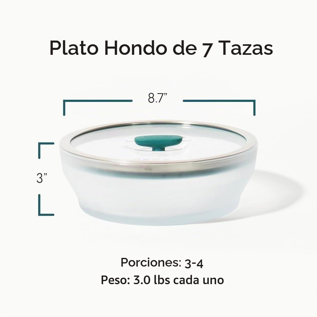 Anyday Vaporizador de microondas de vidrio de 7 tazas (Kale)