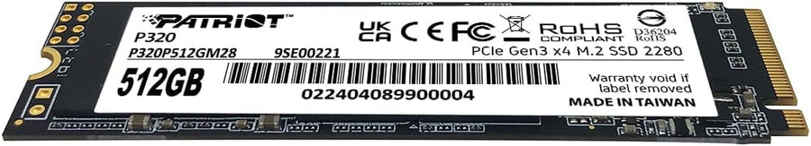 Patriot Memory P320 SSD interno de 512 GB - NVMe PCIe Gen 3x4 - M.2...
