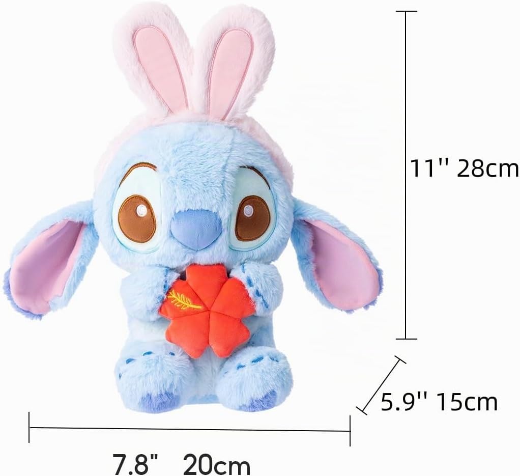 MINISO Disney Lilo & Stitch - Peluche de 11 pulgadas, colección de conejito cambiante, peluches de calidad prémium para los fanáticos de Disney