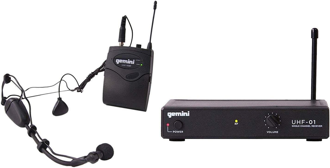Gemini DJ UHF-01HL F1 Micrófono Lavalier inalámbrico | Auriculares...
